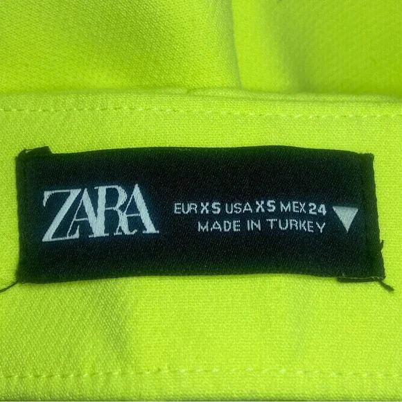Zara Neon Lime Wrap-Front Skort size:XS - Picture 8 of 9